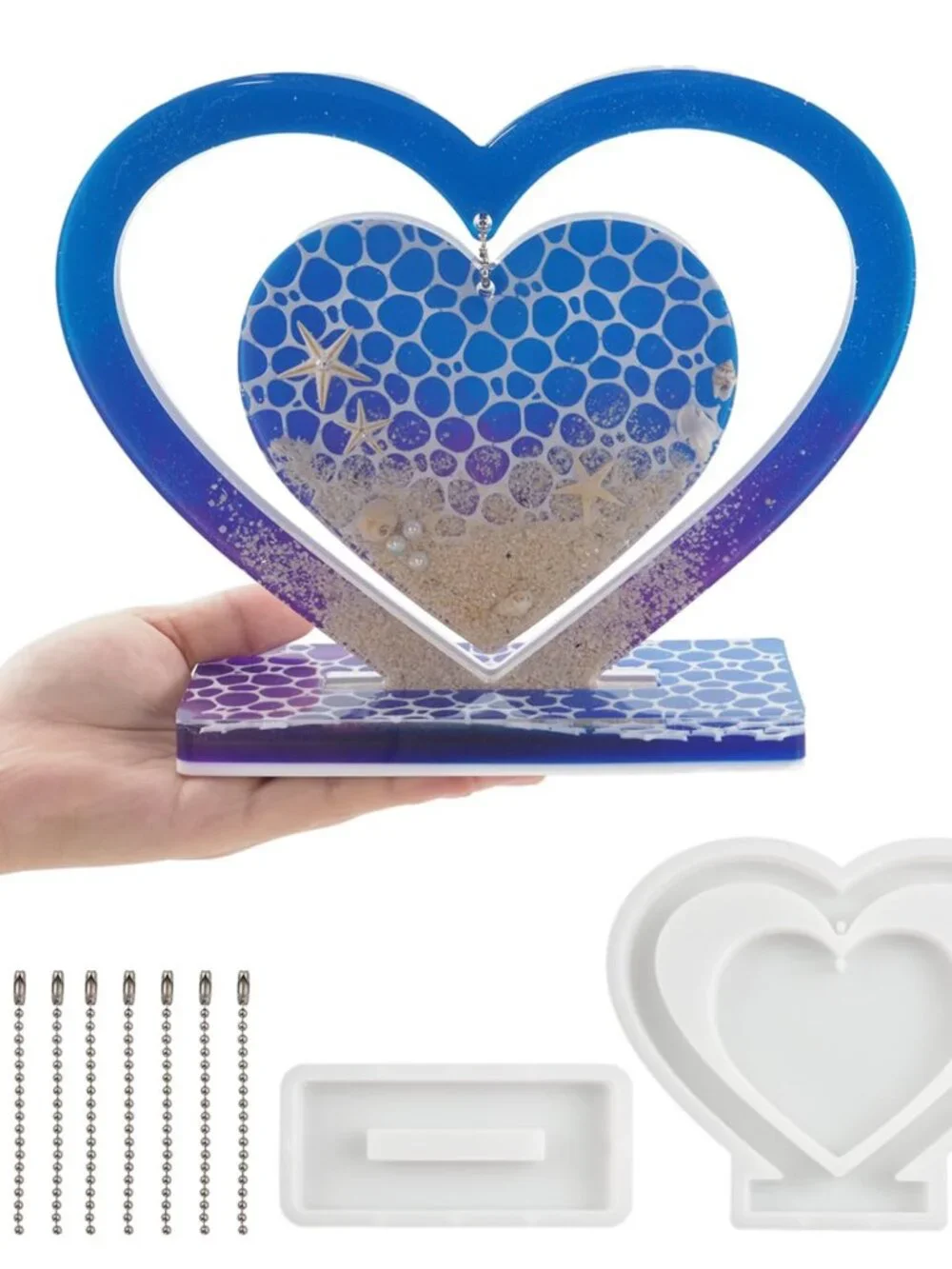 Large Heart Resin Molds, Silicone Molds for Epoxy Resin, Heart Shaped Photo Fram